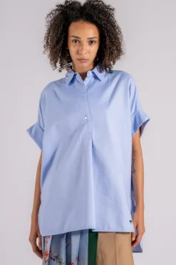 Camicia 100% cotone azzurro
