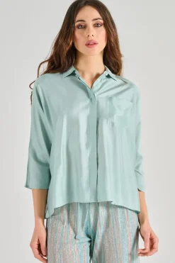 Camicia 100% cotone azzurro