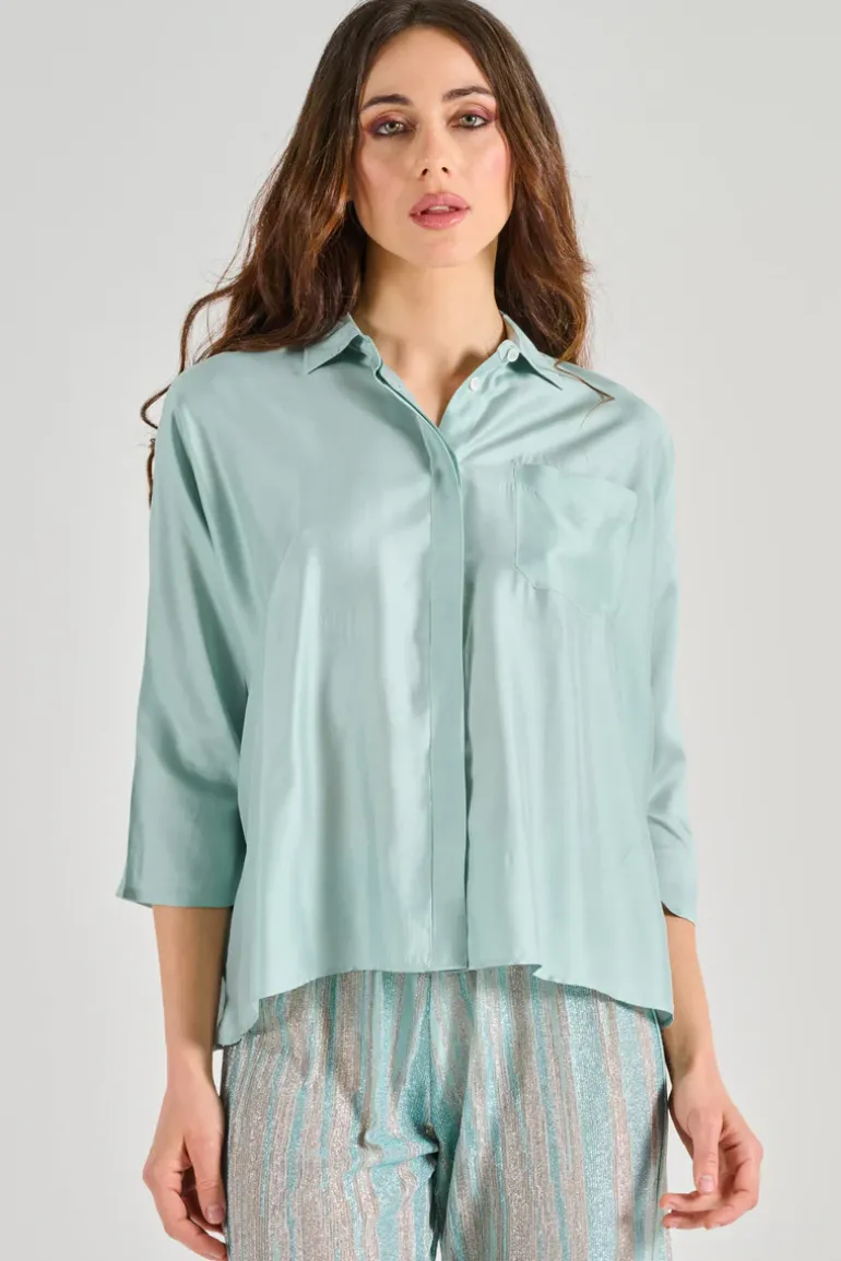 Camicia 100% cotone azzurro