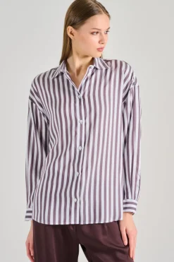Camicia 100% cotone marrone