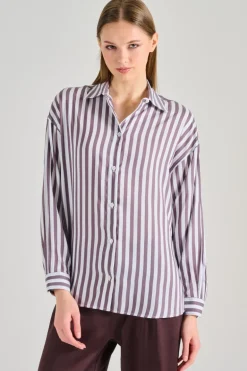 Camicia 100% cotone marrone