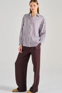 Camicia 100% cotone marrone