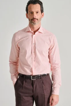 Camicia 100% cotone salmone