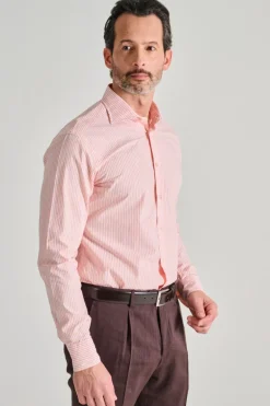 Camicia 100% cotone salmone