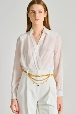 Camicia a body cotone bianco