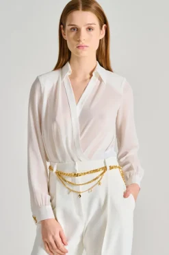 Camicia a body cotone bianco