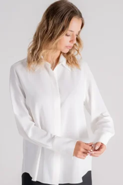 Camicia beige in acetato/seta
