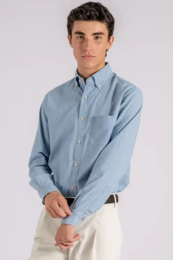 Camicia blu 100% cotone