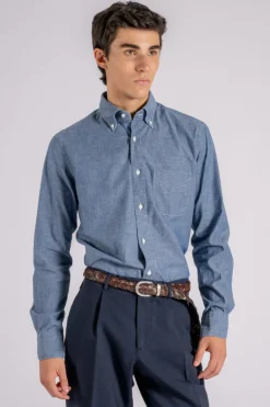 Camicia blu 100% cotone