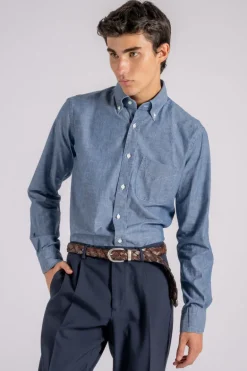 Camicia blu 100% cotone