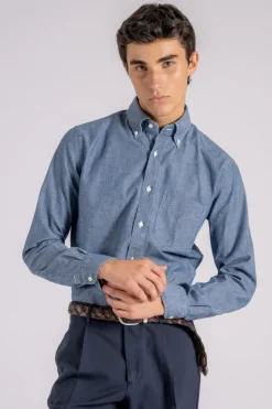 Camicia blu 100% cotone