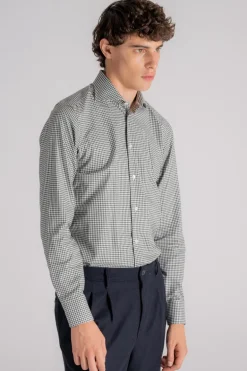 Camicia collo alla francese 100% cotone verde