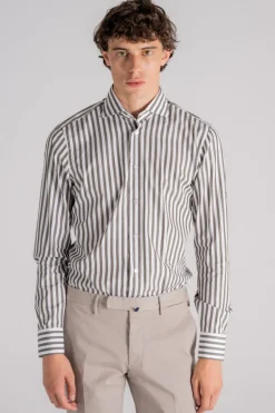 Camicia collo alla francese 100% cotone verde