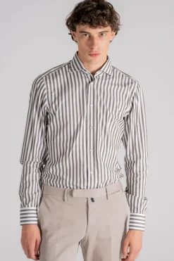 Camicia collo alla francese 100% cotone verde