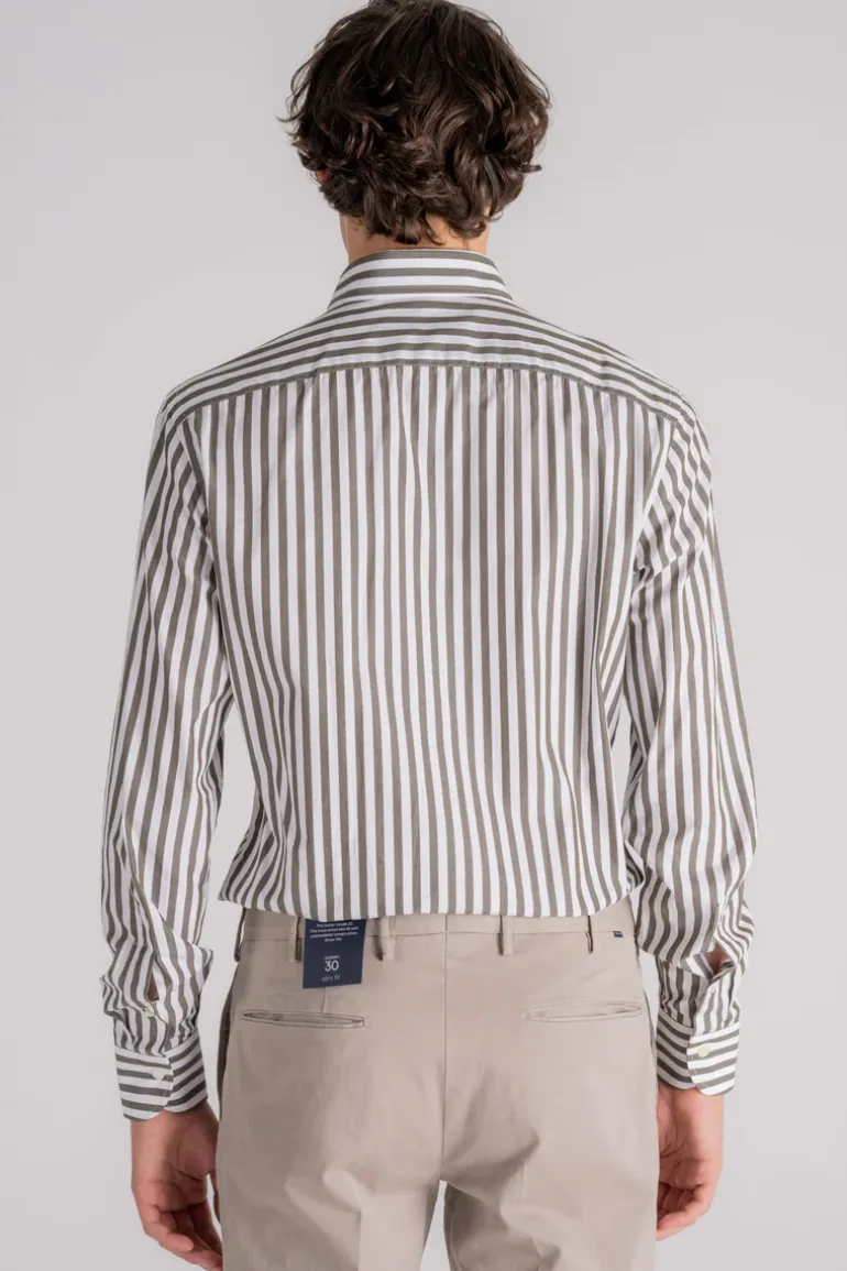 Camicia collo alla francese 100% cotone verde