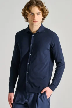 Camicia cotone blu