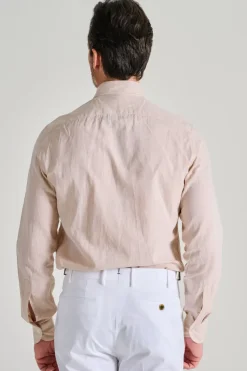 Camicia cotone/lino beige