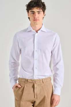 Camicia cotone/lino bianca