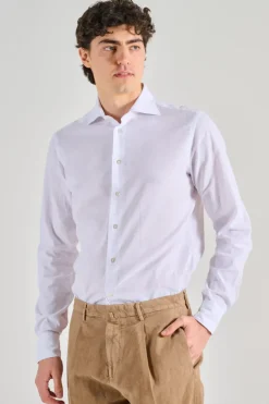 Camicia cotone/lino bianca