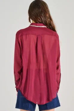 Camicia cotone/seta rossa