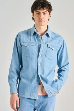 Camicia lamb texana cotone blu