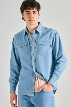 Camicia lamb texana cotone blu