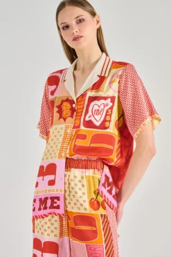 Camicia lilian tessuto rosso