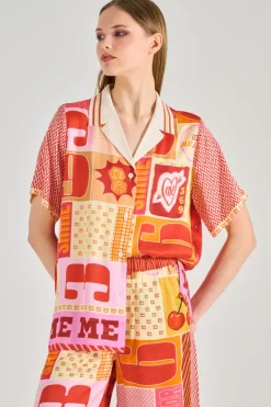 Camicia lilian tessuto rosso