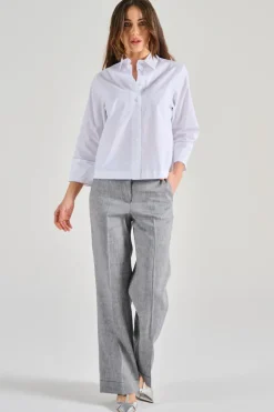 Camicia popeline stretch bianco