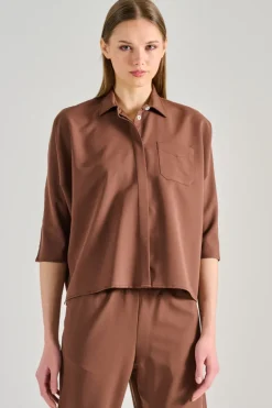 Camicia tessuto marrone