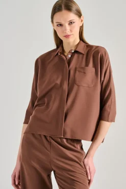 Camicia tessuto marrone