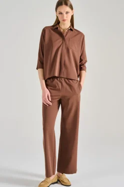 Camicia tessuto marrone