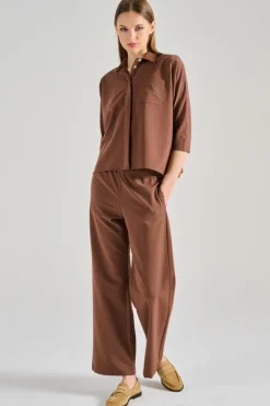 Camicia tessuto marrone