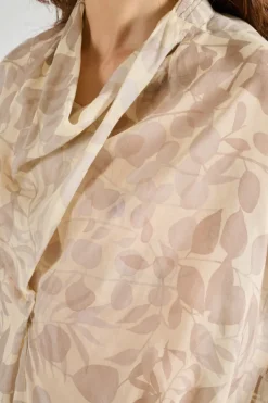 Camicia voile cotone/seta beige