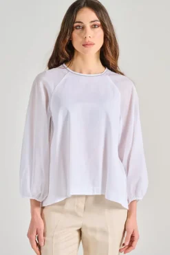 Camicia voile puro cotone bianco