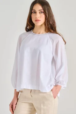 Camicia voile puro cotone bianco