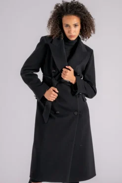 Cappotto lana vergine/cashmere nero
