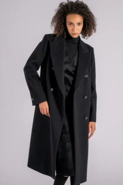 Cappotto lana vergine/cashmere nero