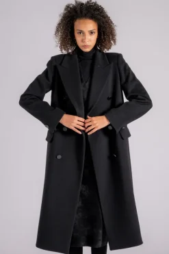 Cappotto lana vergine/cashmere nero