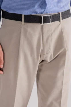 Cintura chevrette double elast in pelle nabuccata blu