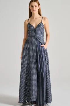 Co.go abito mini pois tessuto nero