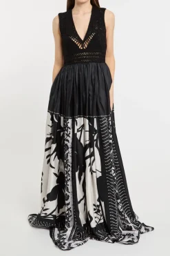 Co.go crochet foulard dress 100% se multicolor