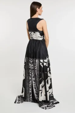 Co.go crochet foulard dress 100% se multicolor