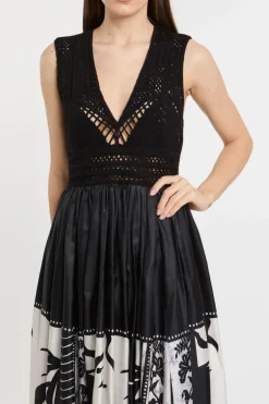 Co.go crochet foulard dress 100% se multicolor