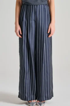 Co.go pantaloni pin striped blu