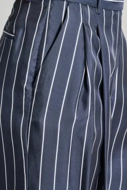 Co.go pantaloni pin striped blu