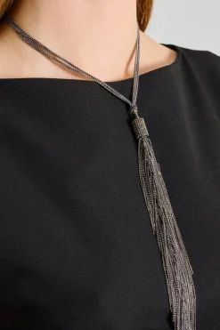 Collana cravattino metallo argento