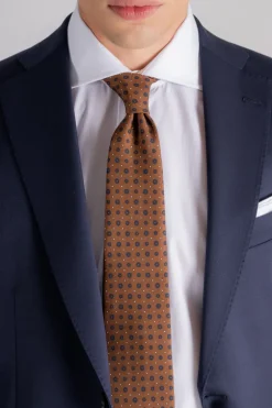 Cravatta sette pieghe 100% seta nera