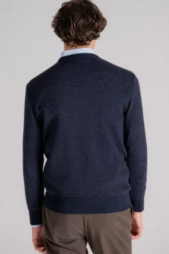 Dolcevita maglia 100% lana blu