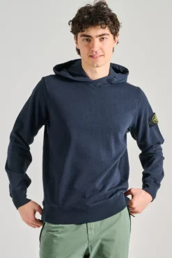 Felpa con cappuccio cotone blu